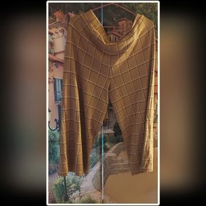 Bone Cream Plaid Stretchy Pants Goucher Style